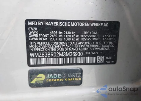 2021 Mini Countryman Cooper S z USA, uszkodzony, nr VIN WMZ83BR02M3M36930